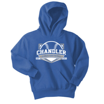 Youth Fleece Hoodie - Grey & White Logo Thumbnail